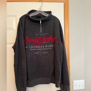 Barrett Jackson dark gray long sleeve quarter zip sweatshirt. Size 2XL